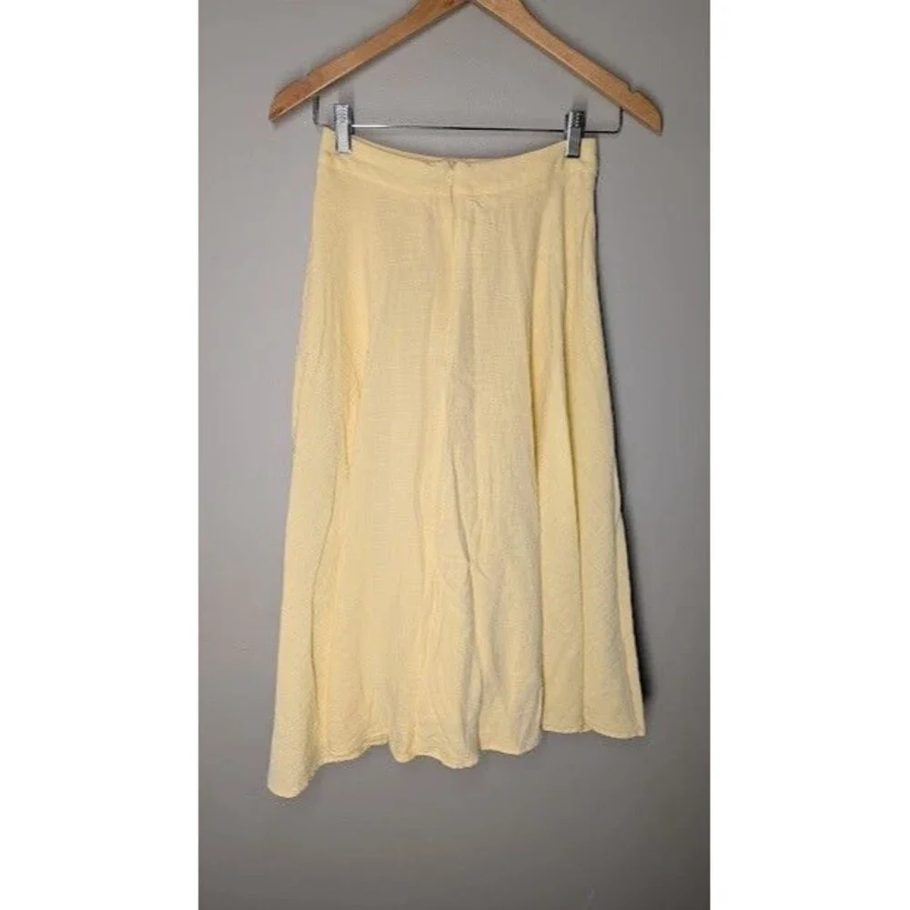 Altar’d State Midi Skirt Butter Yellow Women’s XS EUC Linen Blend
